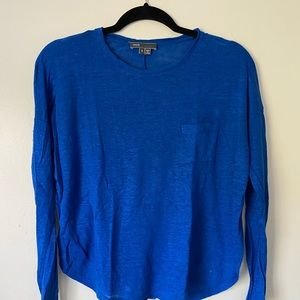 Vince cobalt blue linen long sleeve shirt